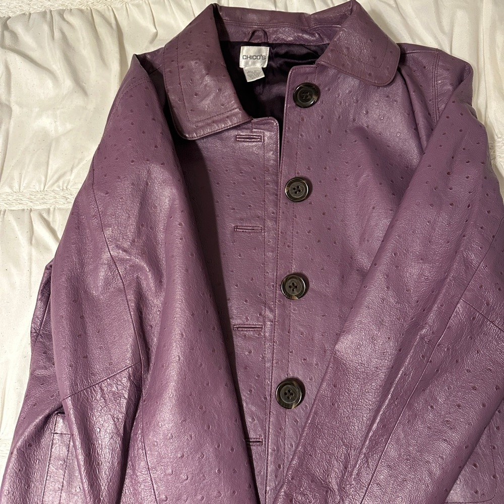 Chico's Lavender Leather Jacket - image 4